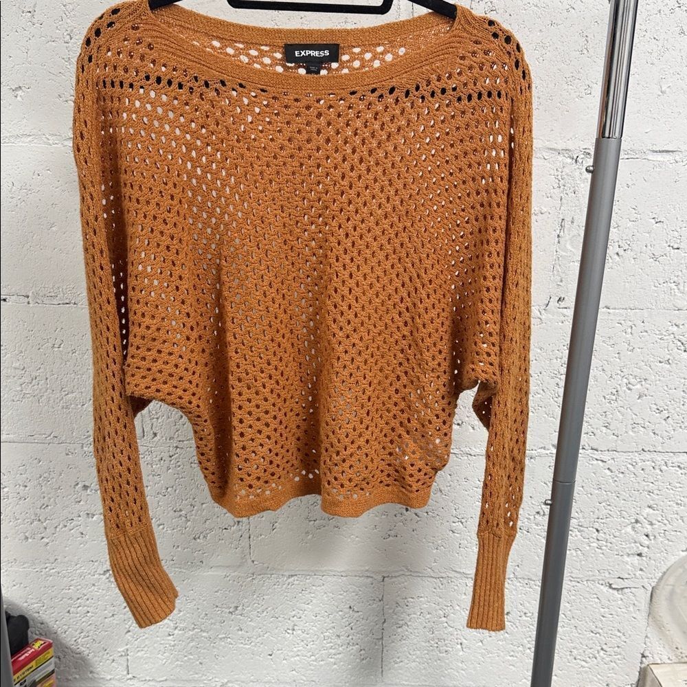 Express Women's Tan Open-Knit Sweater NEVER WORN - Size XS